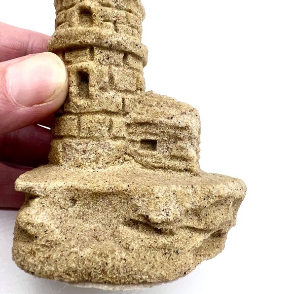 Mini Sand Lighthouse Figurine Sandcastle Coastal Tower Decor - Picture 8 of 8